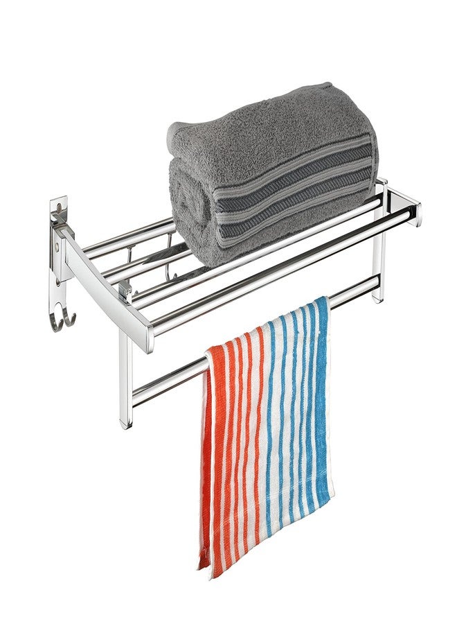 iSTAR Fully Stainless Steel Folding Towel Rack/Towel Stand/Towel Hanger/Bathroom Accessories (24 Inch, Silver) - Image 5